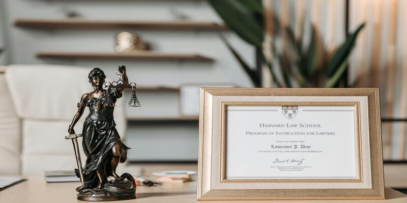 A statue of a lady justice and a frame AI-generated content may be incorrect.